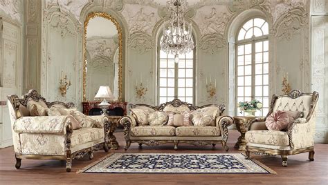 HD 506 Homey Design Upholstery Living Room Set Victorian, European ...