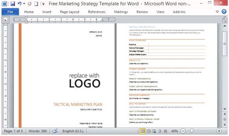 Free Marketing Strategy Template for Word