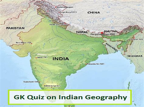 GK Quiz on Indian Geography: General Geography & Physical Features Set 1