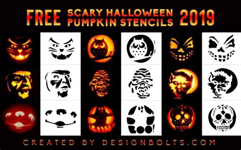 10 Scary Halloween Pumpkin Carving Stencils, Ideas, Patterns for 2019 ...