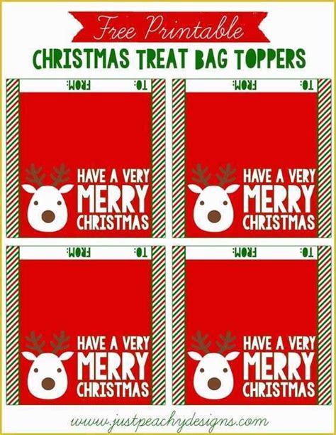 Free Printable Christmas Bag toppers Templates Of Christmas Treat Bags ...