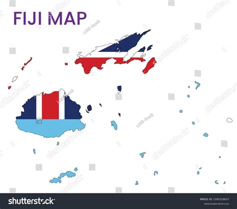 High detailed map of Fiji. Outline map of Fiji. - Royalty Free Stock ...