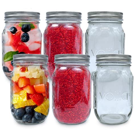 Buy Mason Jars With Lids, Glass Preserving Jars for Jams, Overnight ...