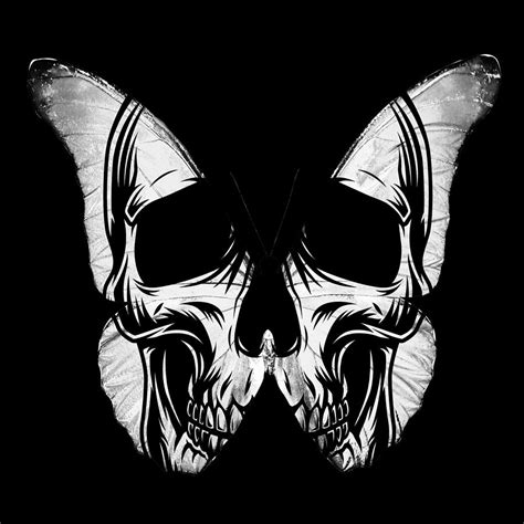 Skull Butterfly Aesthetic Goth Gothic Soft Grunge Painting by Tony ...