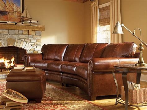 Rustic Leather Sectional Sofa - sofa living room ideas