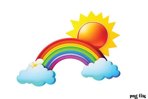 Rainbow with Sun Clipart Graphic by Sublimation Shop · Creative Fabrica