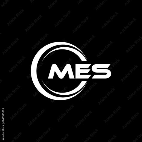 MES letter logo design with black background in illustrator, vector ...