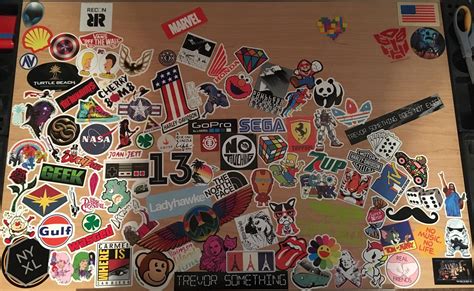 Sticker collage on my art table. Two years in the making. : r/sticker