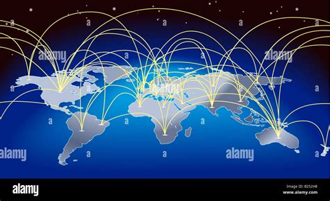 World Map Flight Paths