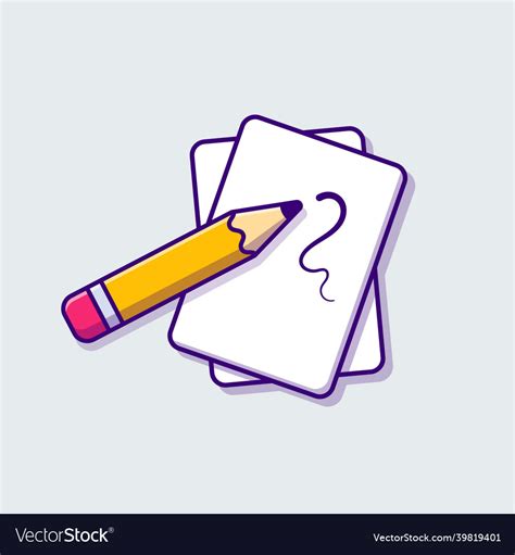 Paper and pencil cartoon icon Royalty Free Vector Image