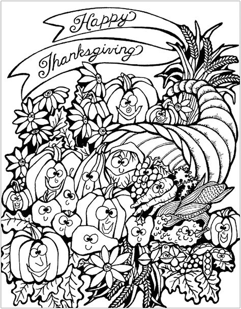 Thanksgiving for kids - Thanksgiving Kids Coloring Pages