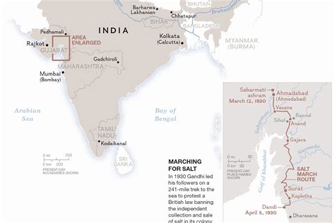 Gandhi Salt March Map