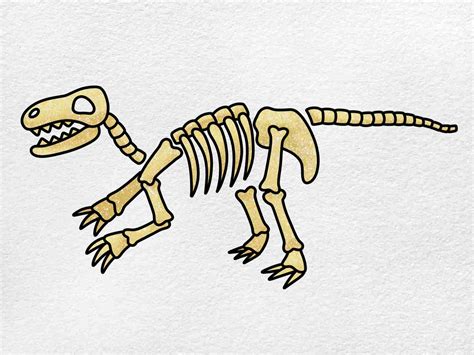 Dinosaur Fossil Drawing (easy) - HelloArtsy