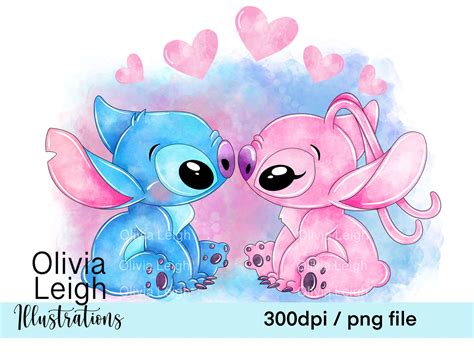 Clipart Stitch and Angel PNG Sublimation Files DIGITAL - Etsy Canada