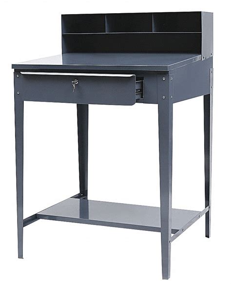 Grainger Approved 34 12 In X 30 In X 53 In Steel Shop Desk Industrial