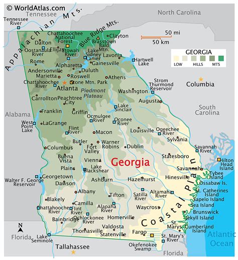 Physical Map Of Georgia And Georgia Physical Map | Images and Photos finder