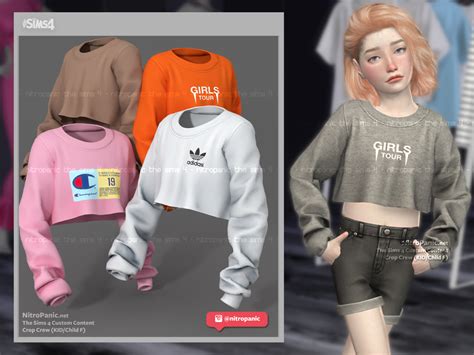 Crop Crew (Kid/Child F) for The Sims 4 | Sims 4 cc kids clothing, Sims ...