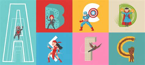 MARVEL ABC Alphabet Illustrated Poster Gift Wall Art - Etsy