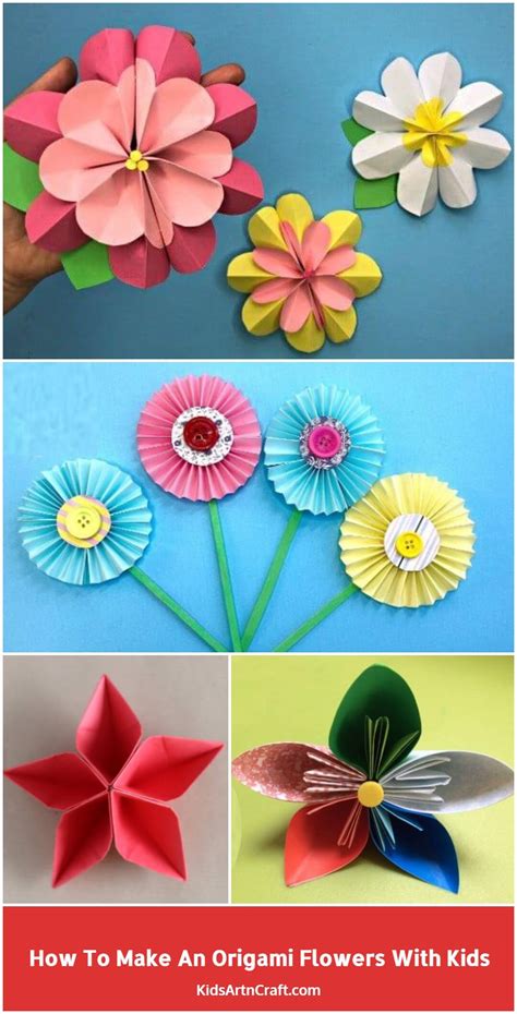 How To Make An Origami Flowers With Kids - Kids Art & Craft