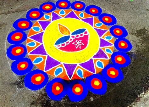 Diwali Special Circle Rangoli Design Easy