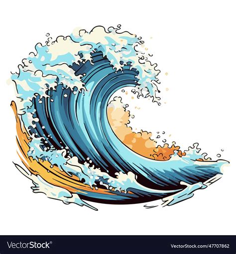 Sea wave of blue ocean waves Royalty Free Vector Image