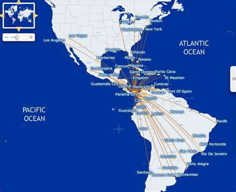 Copa Airlines route map