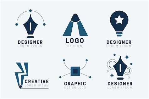 Premium Vector | Flat graphic designer logo collection