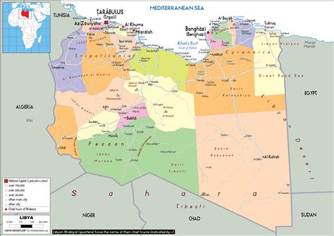 Libya Map (Political) - Worldometer