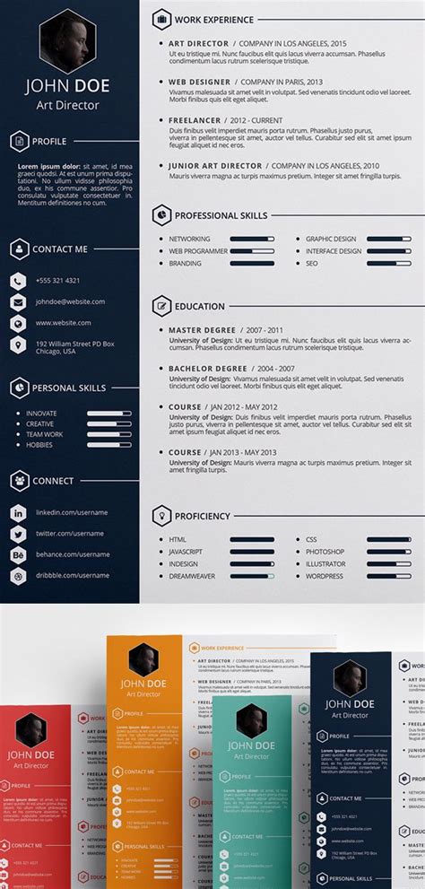 15 Free Elegant Modern CV / Resume Templates (PSD) | Creative resume ...