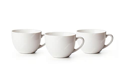 Premium AI Image | White cups for tea coffee and cappuccino isolated on ...