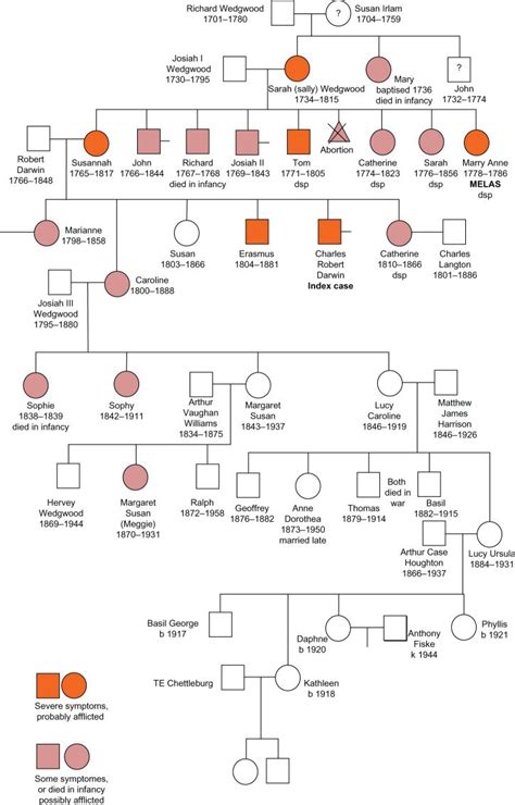 Family tree of Charles Darwin's (CD) relatives. Notes: First ...