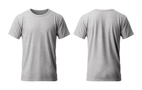 plain gray t-shirt mockup template, with view, front and back, isolated ...