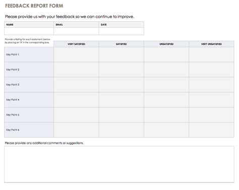 Customer Feedback Form Template Excel