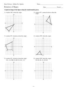 Rotations of Shapes Worksheet for 7th - 10th Grade | Lesson Planet