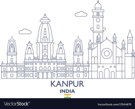 Kanpur city skyline Royalty Free Vector Image - VectorStock