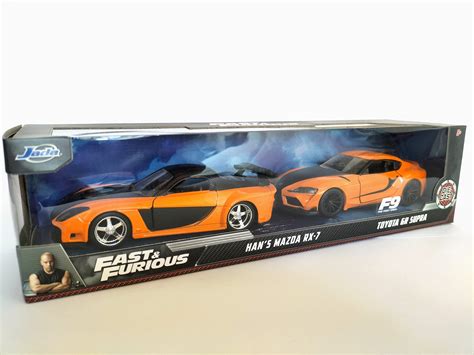 Jada Fast & Furious 9 Han's MAZDA RX7 and TOYOTA GR Supra 1:32 Die-cast ...