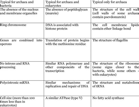 Domain Archaea Characteristics