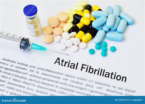 Drugs For Atrial Fibrillation Disease Treatment Stock Image ...