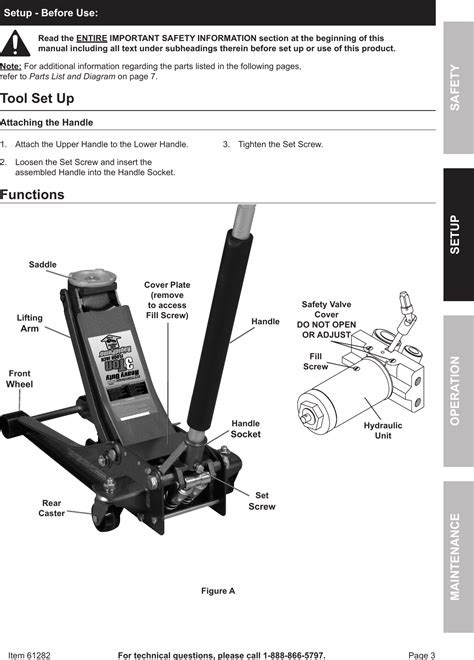 Harbor Freight 3 Ton Low Profile Steel Heavy Duty Floor Jack With Rapid ...