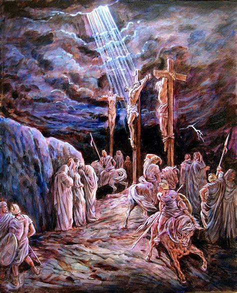 Jesus On The Cross Painting by John Lautermilch