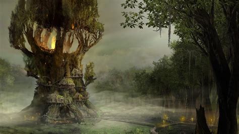 fantasy Art, Forest, Drawing, Digital Art Wallpapers HD / Desktop and ...