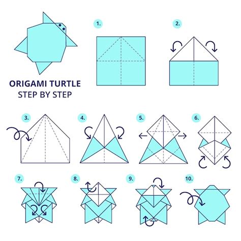 Free Vector | Hand drawn origami instructions illustration