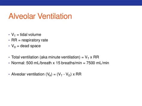 Alveolar ventilation equation dead space equation - nrahunter