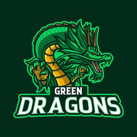 Premium Vector | Green Dragon mascot logo design