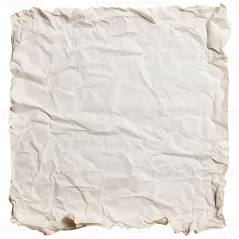 Crumpled sheet of old paper isolated on transparent background ...