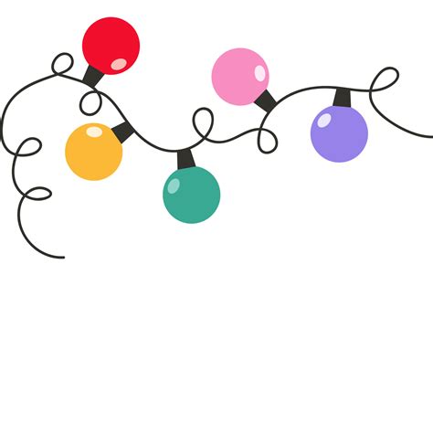 Christmas holiday garland lights in flat style. Garland with lamps with ...