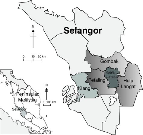 20 Map of Peninsular Malaysia, state of Selangor, and Klang Valley ...