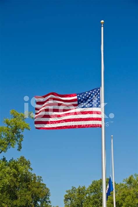 American Flag Flying At Half Staff Stock Photo | Royalty-Free | FreeImages