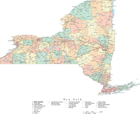 New York State Map With Towns And Counties