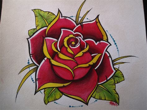 Traditional Rose Watercolor on paper